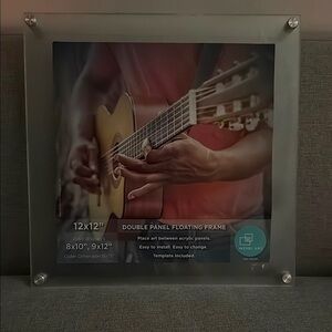 Double Panel 12”x12” Floating Frame - Silver